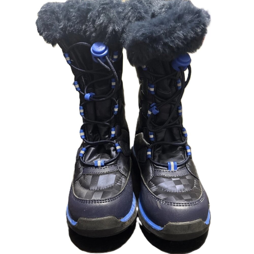 Lands End Big Kids Size 3 Snowflake Waterproof Insulated Winter Snow Boots Blue - Picture 4 of 5